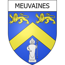 Pegatinas escudo de armas de Meuvaines adhesivo de la etiqueta engomada