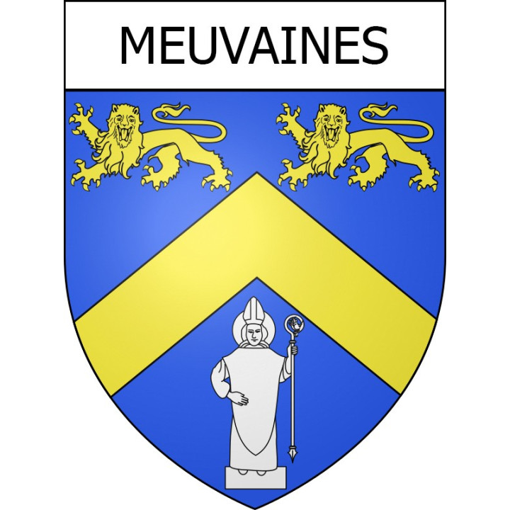 Pegatinas escudo de armas de Meuvaines adhesivo de la etiqueta engomada