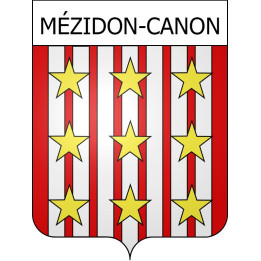 Pegatinas escudo de armas de Mézidon-Canon adhesivo de la etiqueta engomada