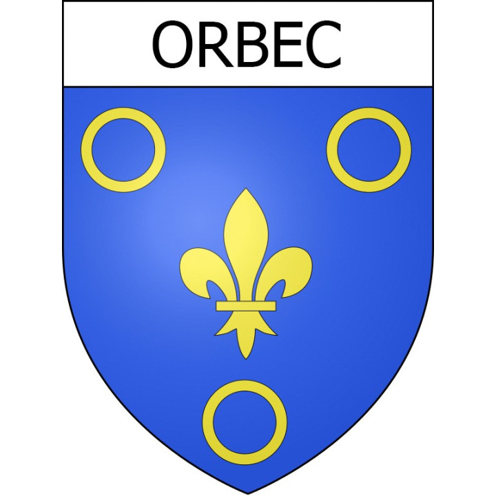 Pegatinas escudo de armas de Orbec adhesivo de la etiqueta engomada