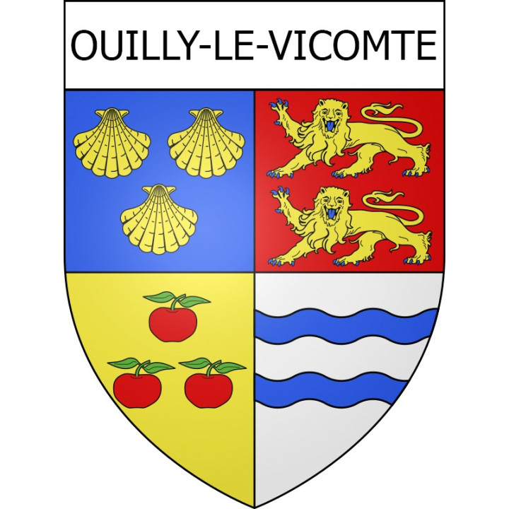 Pegatinas escudo de armas de Ouilly-le-Vicomte adhesivo de la etiqueta engomada