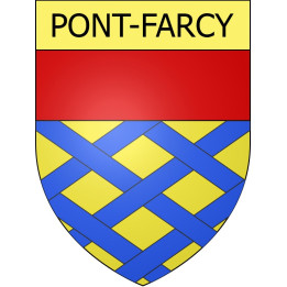 Pegatinas escudo de armas de Pont-Farcy adhesivo de la etiqueta engomada
