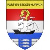 Stickers coat of arms Port-en-Bessin-Huppain adhesive sticker