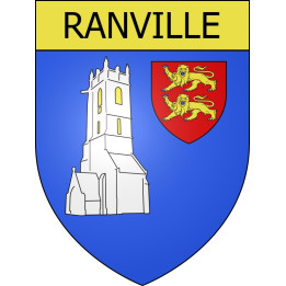 Pegatinas escudo de armas de Ranville adhesivo de la etiqueta engomada