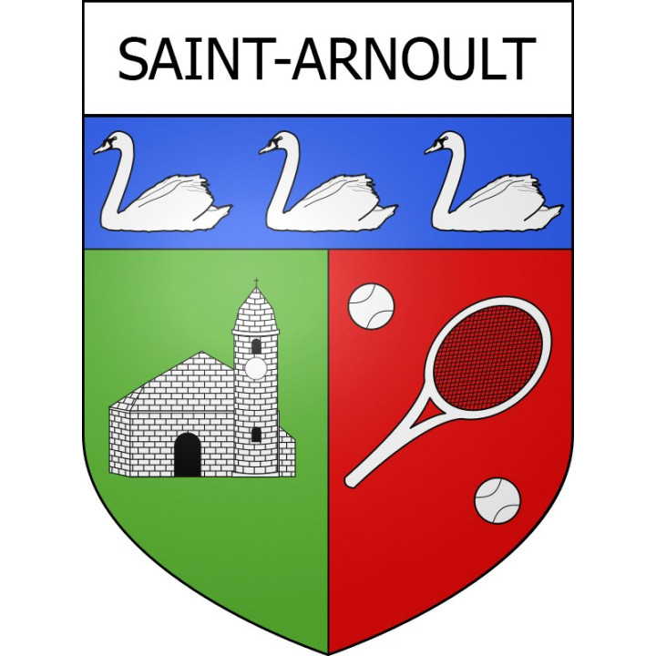 Pegatinas escudo de armas de Saint-Arnoult adhesivo de la etiqueta engomada