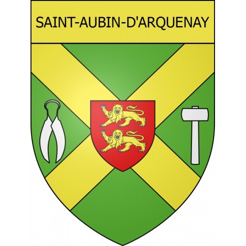 Stickers coat of arms Saint-Aubin-d'Arquenay adhesive sticker