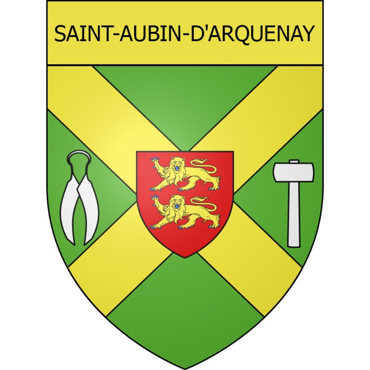 Saint-Aubin-d'Arquenay Sticker wappen, gelsenkirchen, augsburg, klebender aufkleber