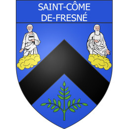Pegatinas escudo de armas de Saint-Côme-de-Fresné adhesivo de la etiqueta engomada