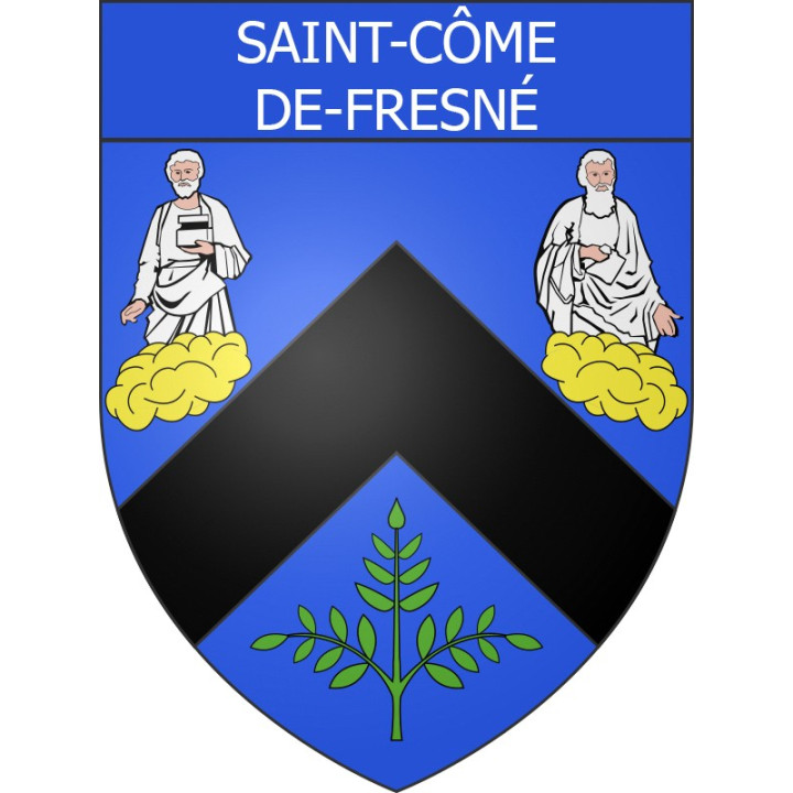 Pegatinas escudo de armas de Saint-Côme-de-Fresné adhesivo de la etiqueta engomada