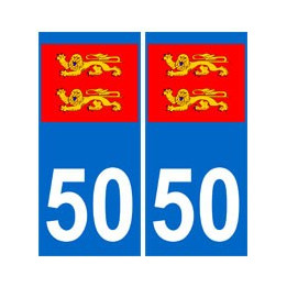 50 normandie autocollant plaque