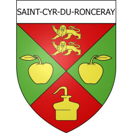 Pegatinas escudo de armas de Saint-Cyr-du-Ronceray adhesivo de la etiqueta engomada