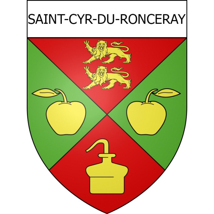 Pegatinas escudo de armas de Saint-Cyr-du-Ronceray adhesivo de la etiqueta engomada