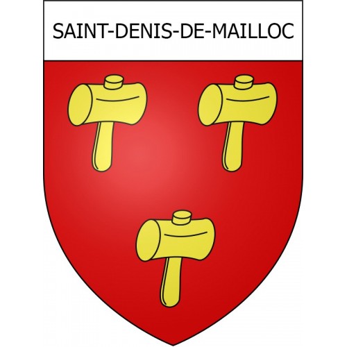 Pegatinas escudo de armas de Saint-Denis-de-Mailloc adhesivo de la etiqueta engomada