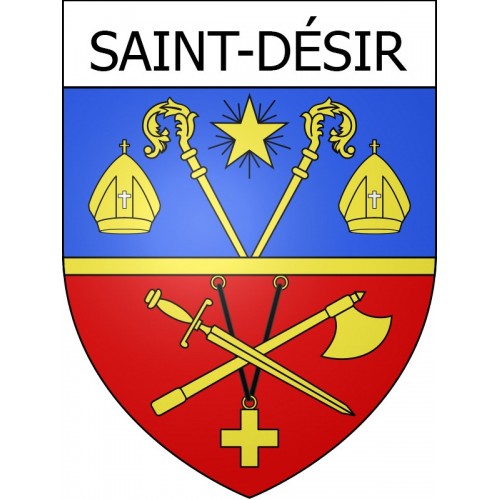 Pegatinas escudo de armas de Saint-Désir adhesivo de la etiqueta engomada