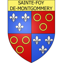 Pegatinas escudo de armas de Sainte-Foy-de-Montgommery adhesivo de la etiqueta engomada