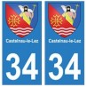 34 Castelnau-le-Lez wappen aufkleber plakette ez stadt