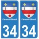 34 Clérmont-l'Hérault blason autocollant plaque immatriculation ville