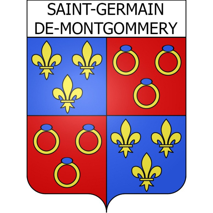 Pegatinas escudo de armas de Saint-Germain-de-Montgommery adhesivo de la etiqueta engomada