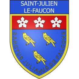 Pegatinas escudo de armas de Saint-Julien-le-Faucon adhesivo de la etiqueta engomada