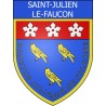 Pegatinas escudo de armas de Saint-Julien-le-Faucon adhesivo de la etiqueta engomada