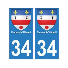 34 Clérmont-l'Hérault blason autocollant plaque immatriculation ville