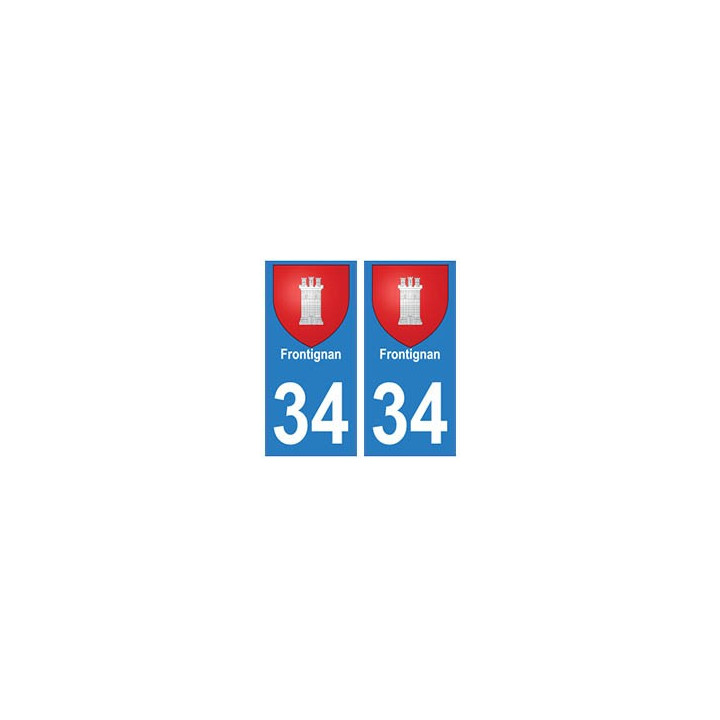 34 Frontignan blason autocollant plaque immatriculation ville