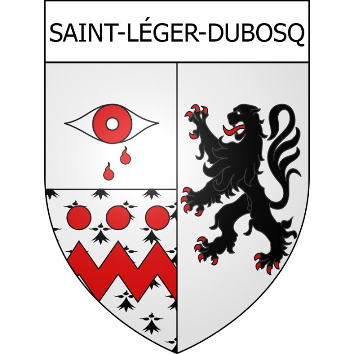 Pegatinas escudo de armas de Saint-Léger-Dubosq adhesivo de la etiqueta engomada
