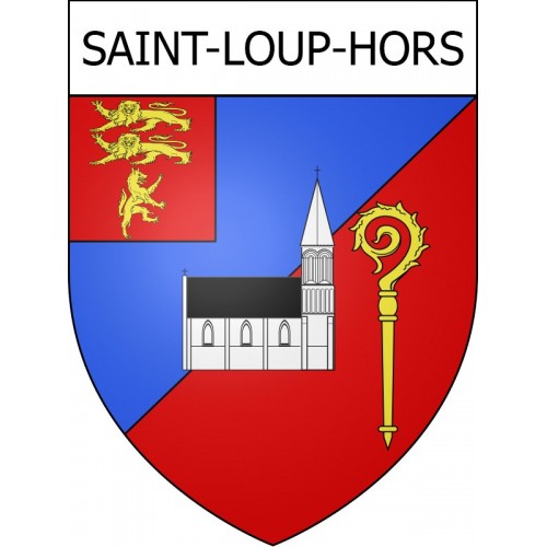 Pegatinas escudo de armas de Saint-Loup-Hors adhesivo de la etiqueta engomada