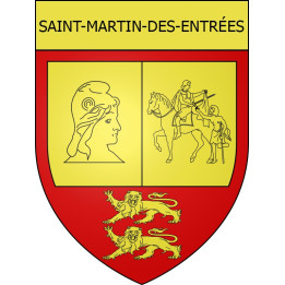 Pegatinas escudo de armas de Saint-Martin-des-Entrées adhesivo de la etiqueta engomada