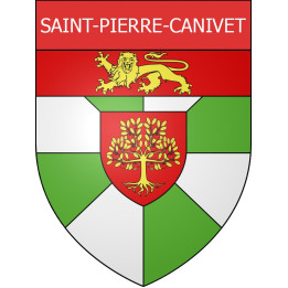 Pegatinas escudo de armas de Saint-Pierre-Canivet adhesivo de la etiqueta engomada