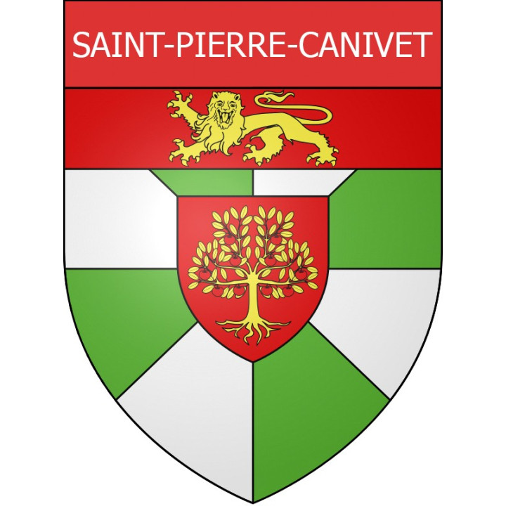 Pegatinas escudo de armas de Saint-Pierre-Canivet adhesivo de la etiqueta engomada