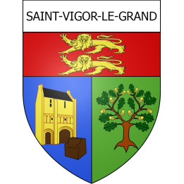 Pegatinas escudo de armas de Saint-Vigor-le-Grand adhesivo de la etiqueta engomada