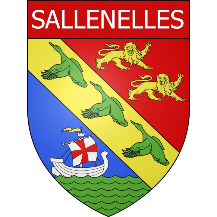 Pegatinas escudo de armas de Sallenelles adhesivo de la etiqueta engomada