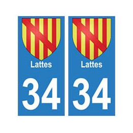 34 Lattes blason autocollant plaque immatriculation ville
