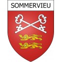 Pegatinas escudo de armas de Sommervieu adhesivo de la etiqueta engomada