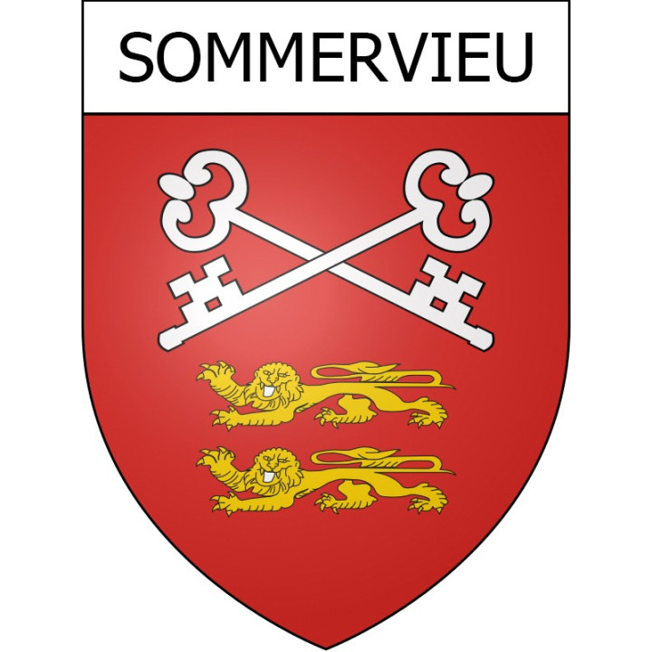 Pegatinas escudo de armas de Sommervieu adhesivo de la etiqueta engomada