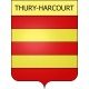 Pegatinas escudo de armas de Thury-Harcourt adhesivo de la etiqueta engomada