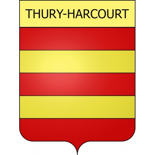 Pegatinas escudo de armas de Thury-Harcourt adhesivo de la etiqueta engomada