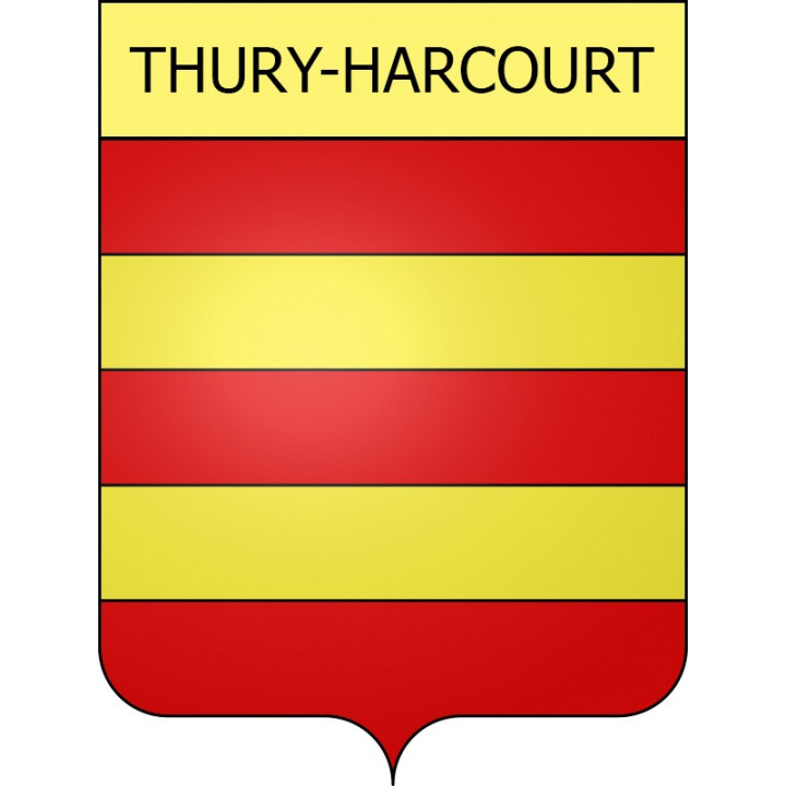 Pegatinas escudo de armas de Thury-Harcourt adhesivo de la etiqueta engomada