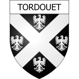 Pegatinas escudo de armas de Tordouet adhesivo de la etiqueta engomada