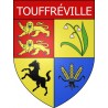 Pegatinas escudo de armas de Touffréville adhesivo de la etiqueta engomada
