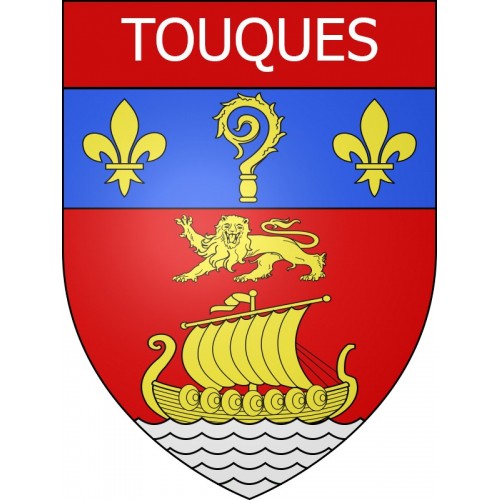 Pegatinas escudo de armas de Touques adhesivo de la etiqueta engomada