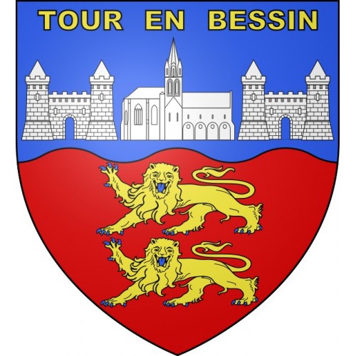 Tour-en-Bessin 14 ville Stickers blason autocollant adhésif