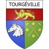 Pegatinas escudo de armas de Tourgéville adhesivo de la etiqueta engomada