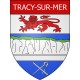 Pegatinas escudo de armas de Tracy-sur-Mer adhesivo de la etiqueta engomada