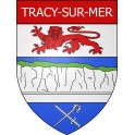 Pegatinas escudo de armas de Tracy-sur-Mer adhesivo de la etiqueta engomada