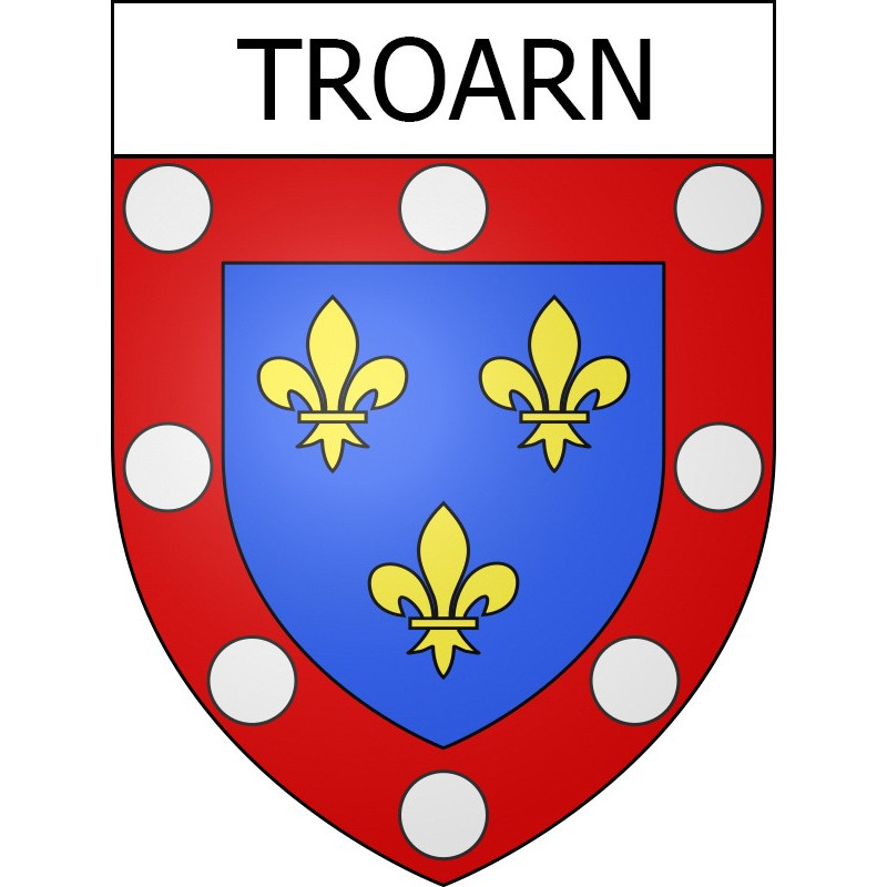 Pegatinas escudo de armas de Troarn adhesivo de la etiqueta engomada