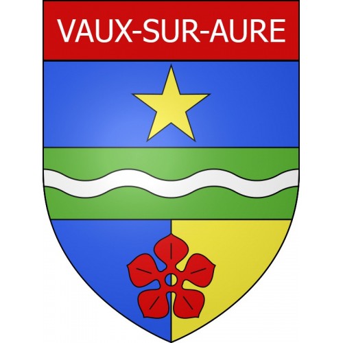 Pegatinas escudo de armas de Vaux-sur-Aure adhesivo de la etiqueta engomada