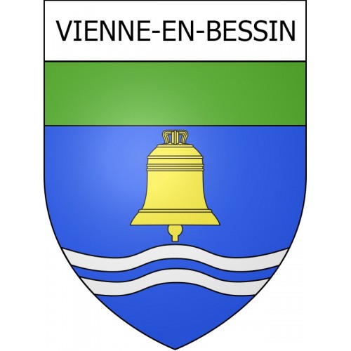 Pegatinas escudo de armas de Vienne-en-Bessin adhesivo de la etiqueta engomada