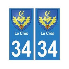 34 Le Crès blason autocollant plaque immatriculation ville